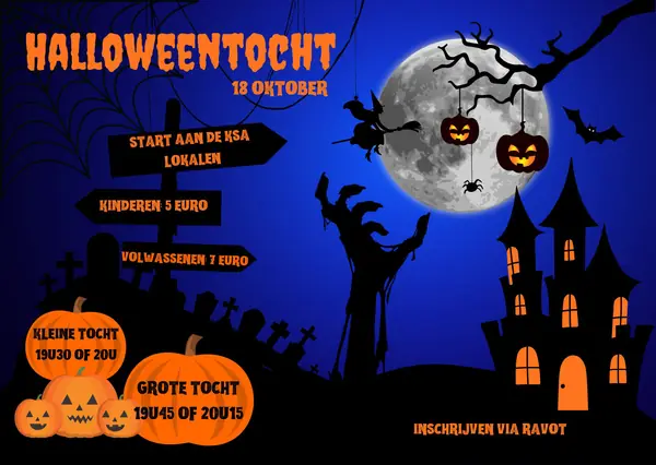 Affiche van de Halloweentocht